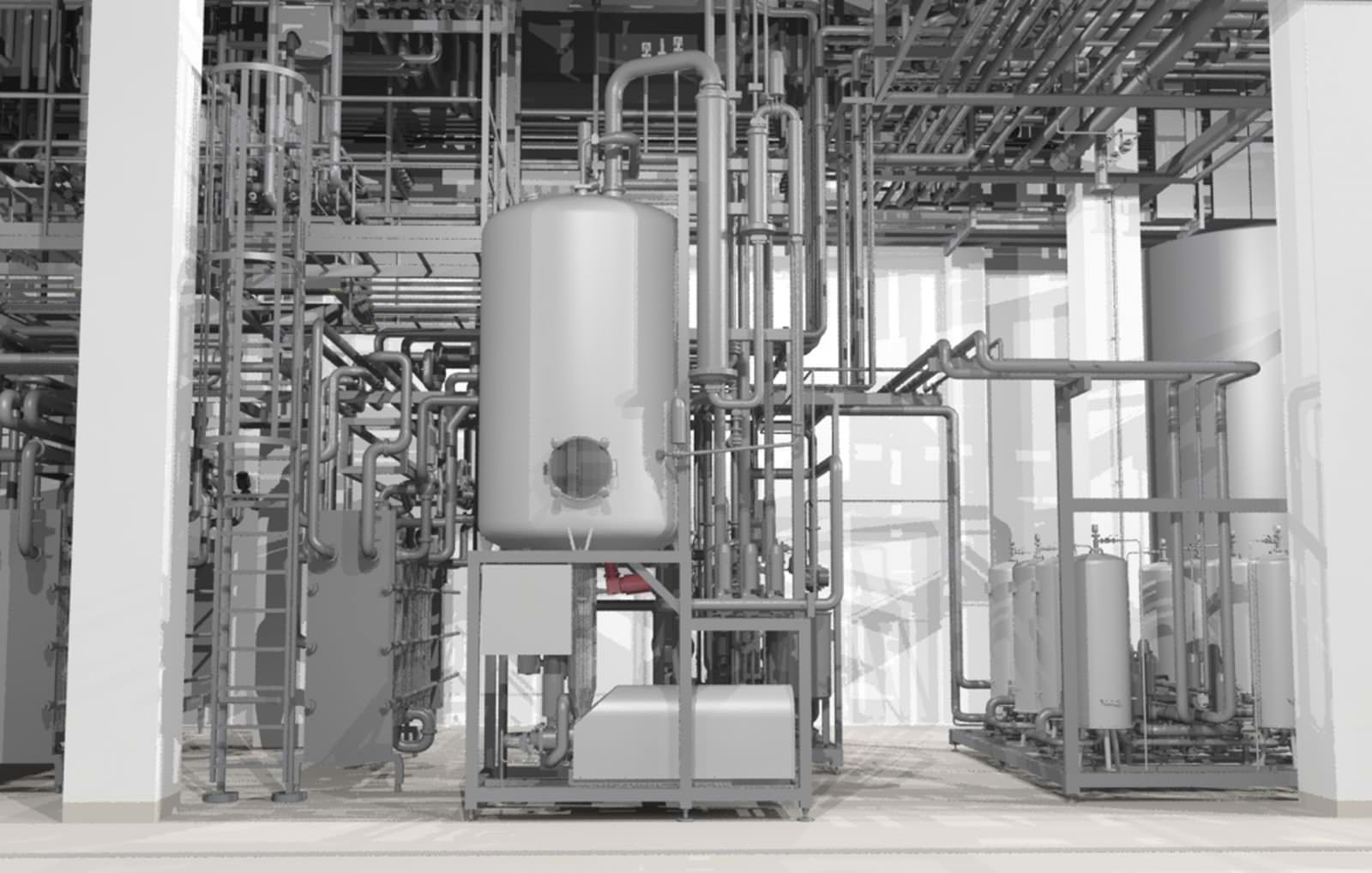 Ruland Anlage zur Früchteverarbeitung 3D 3D-Modell, Filtration, Entgaser, Erhitzer